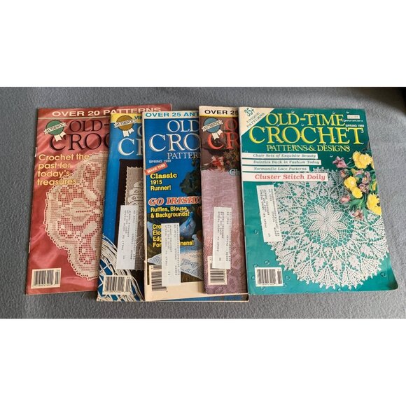 Vintage Old-Time Crochet Pattern Magazines Set 1988 & 1989 - Picture 1 of 6